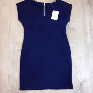 One Clothing Navy Blue Nipped Waist Mini Dress